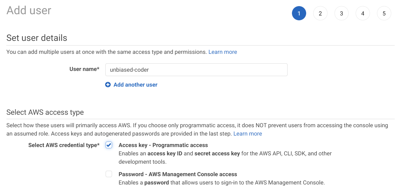 Amazon AWS - Adding a new user