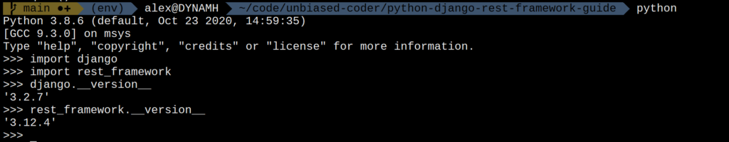 Python Django Rest Framework - Verify it works
