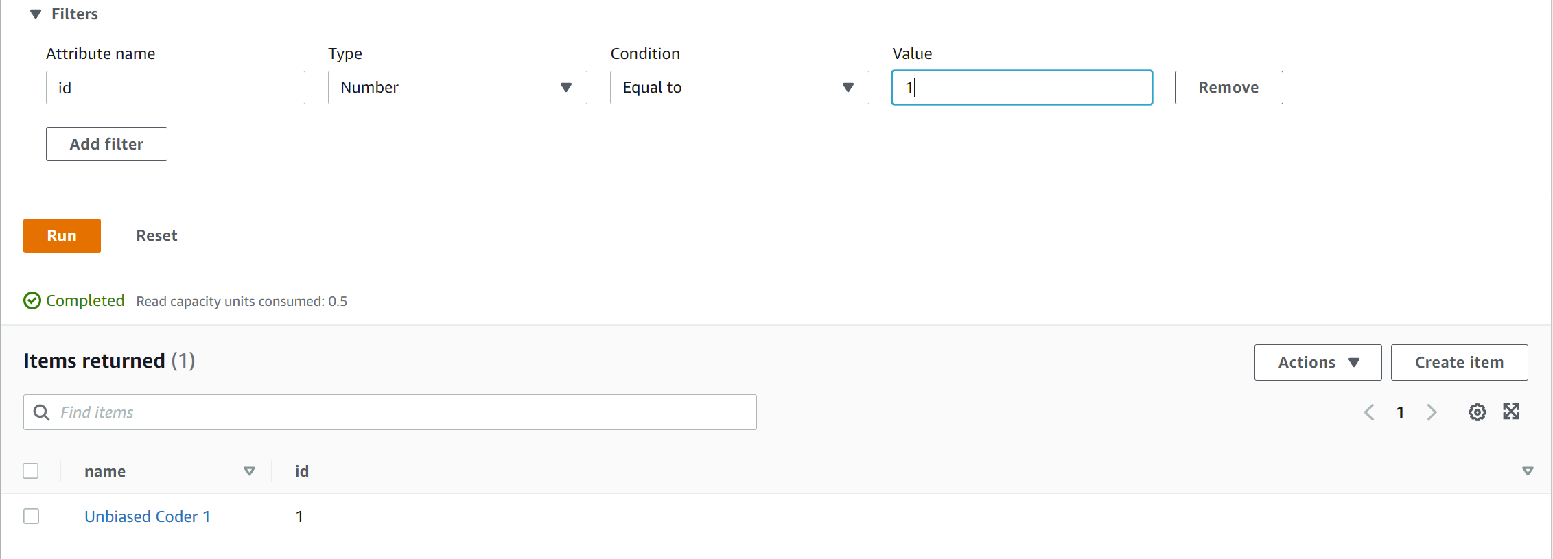 How to run a query in DynamoDB Table in AWS console - Query View