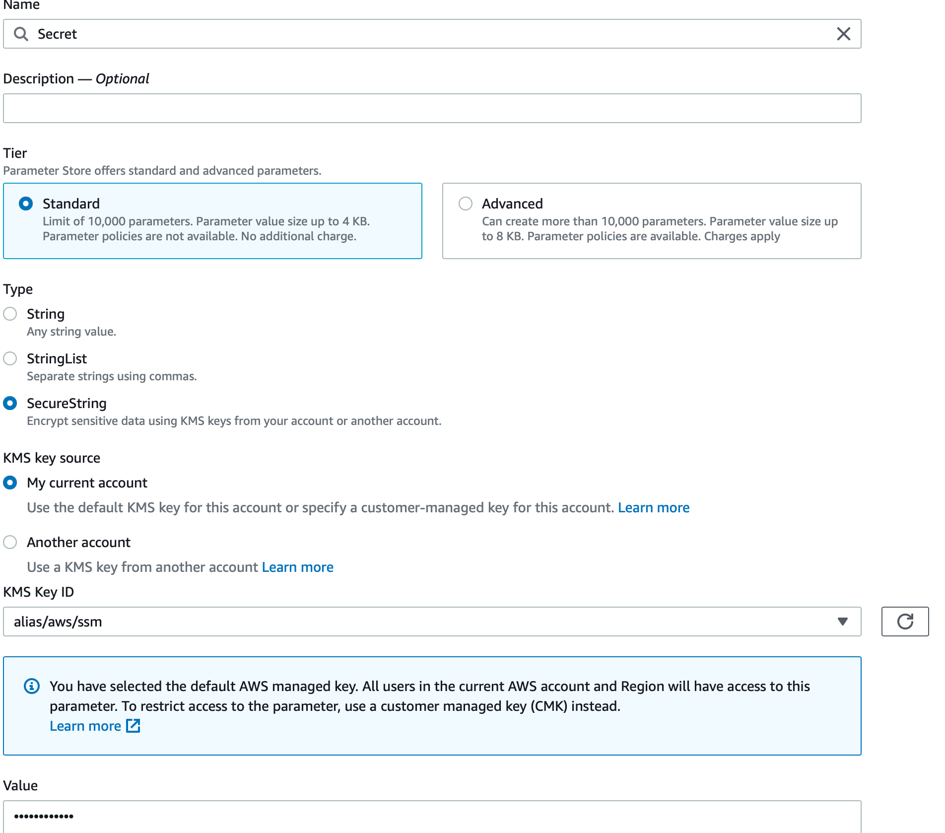 How To Add AWS SSM Parameters From AWS Console