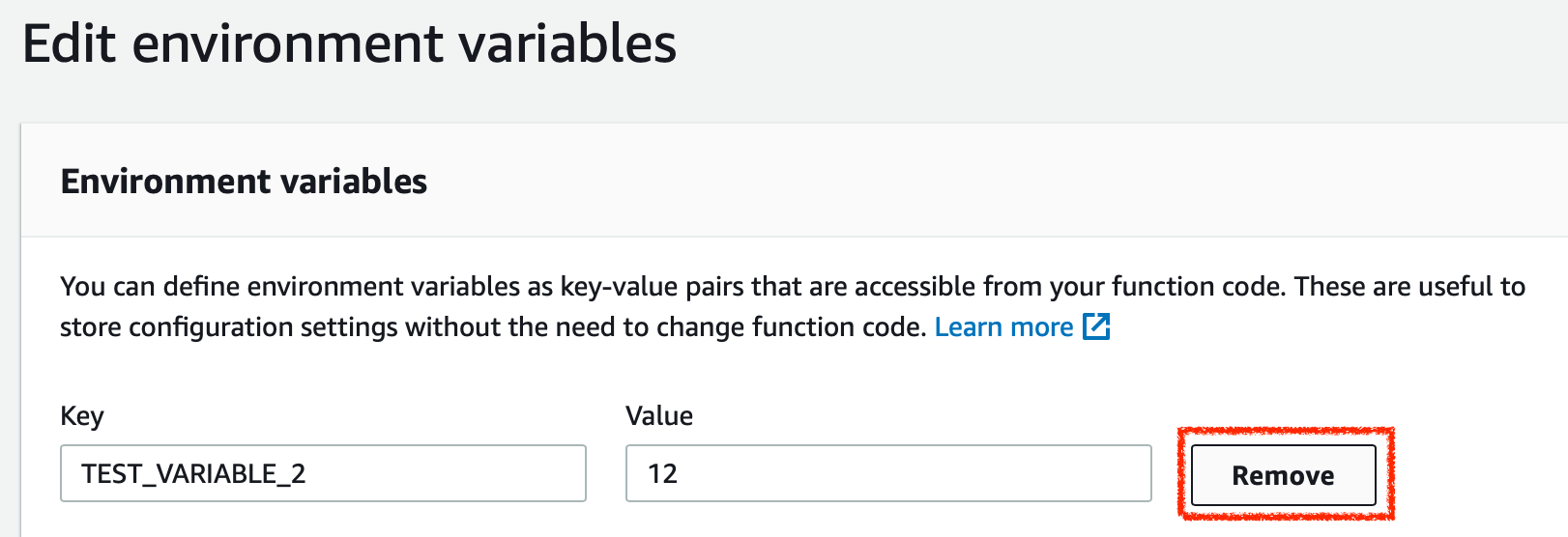 How to Delete Environment Variables In AWS Lambda Using AWS Console